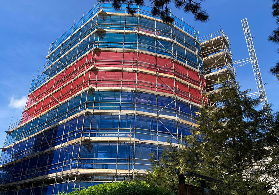 Multi-storey commercial scaffold, Southampton city centre