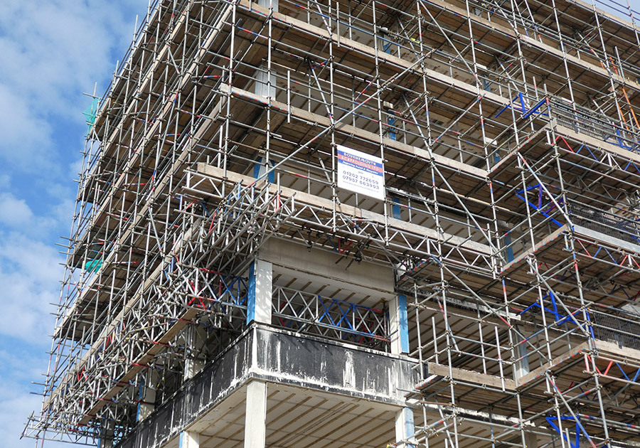 Office block cladding scaffold, Hedge End
