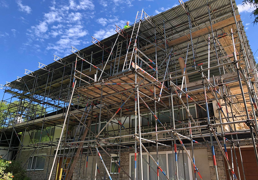 Full house scaffold for roof replacement, Southampton