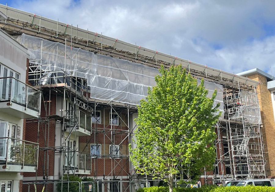 Chimney repair scaffold, Eastleigh